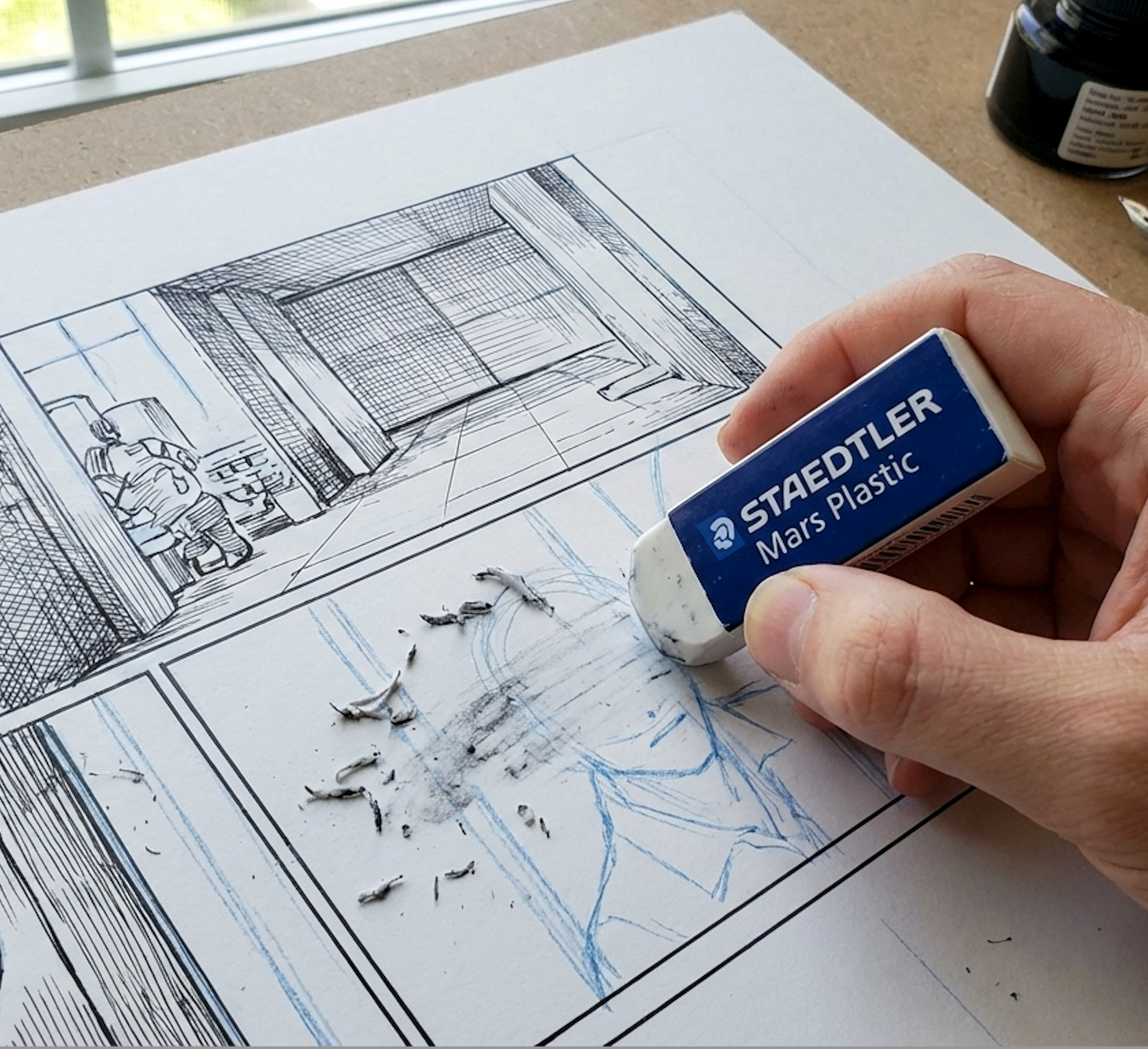 Erasers: Removing Graphite while protecting the ink.