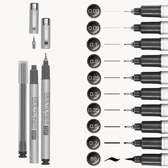 Copic Multiliner SP 0.35mm Refillable Technical Pen - Black Ink