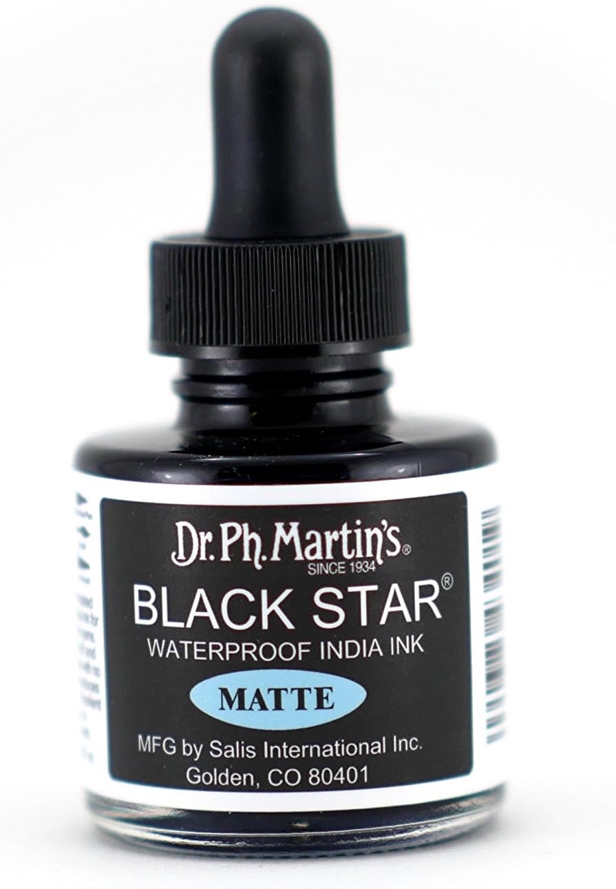 Dr. Ph. Martin's Black Star Hi-Carb Ink - Waterproof Matte