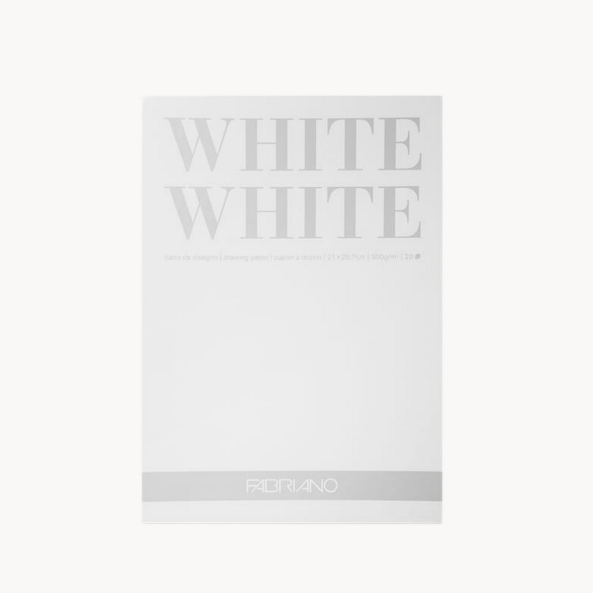 Fabriano White White Pad — 300gsm Bright White Drawing Card