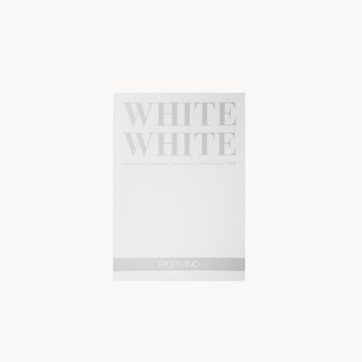 Fabriano White White Pad — 300gsm Bright White Drawing Card