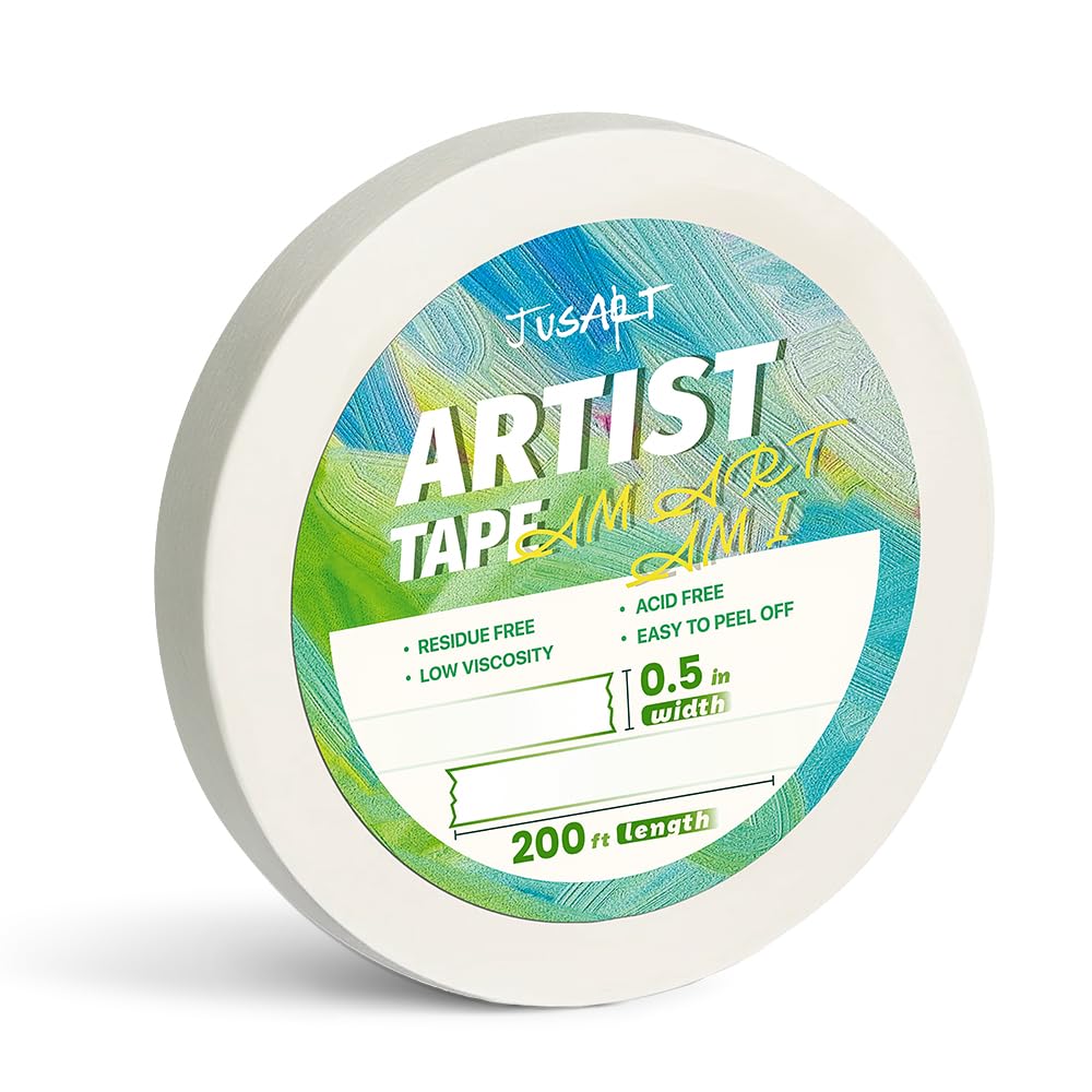 JusArt Artist Tape for Watercolor Paper - 1/2" x 200ft White