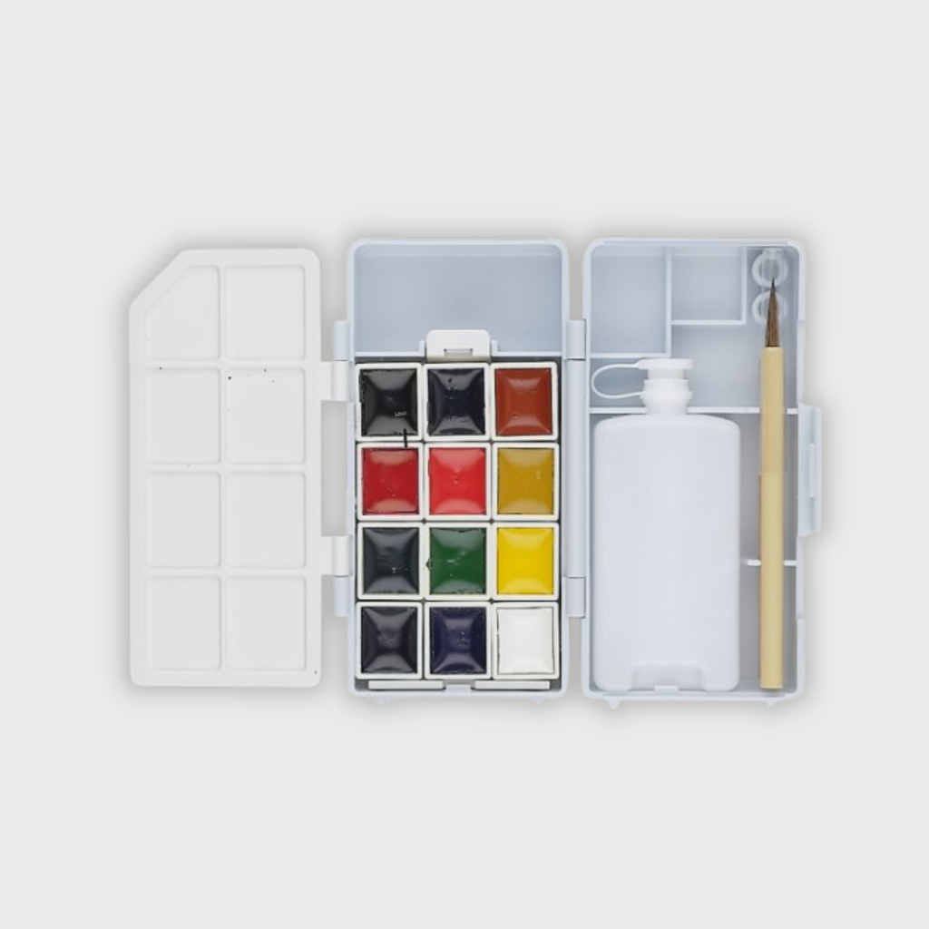 Kuretake Transparent Watercolour Box — 12-Colour Pocket Set