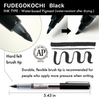 Kuretake Fudegokochi Brush Pen — Firm Felt Tip for Lettering & Illustration