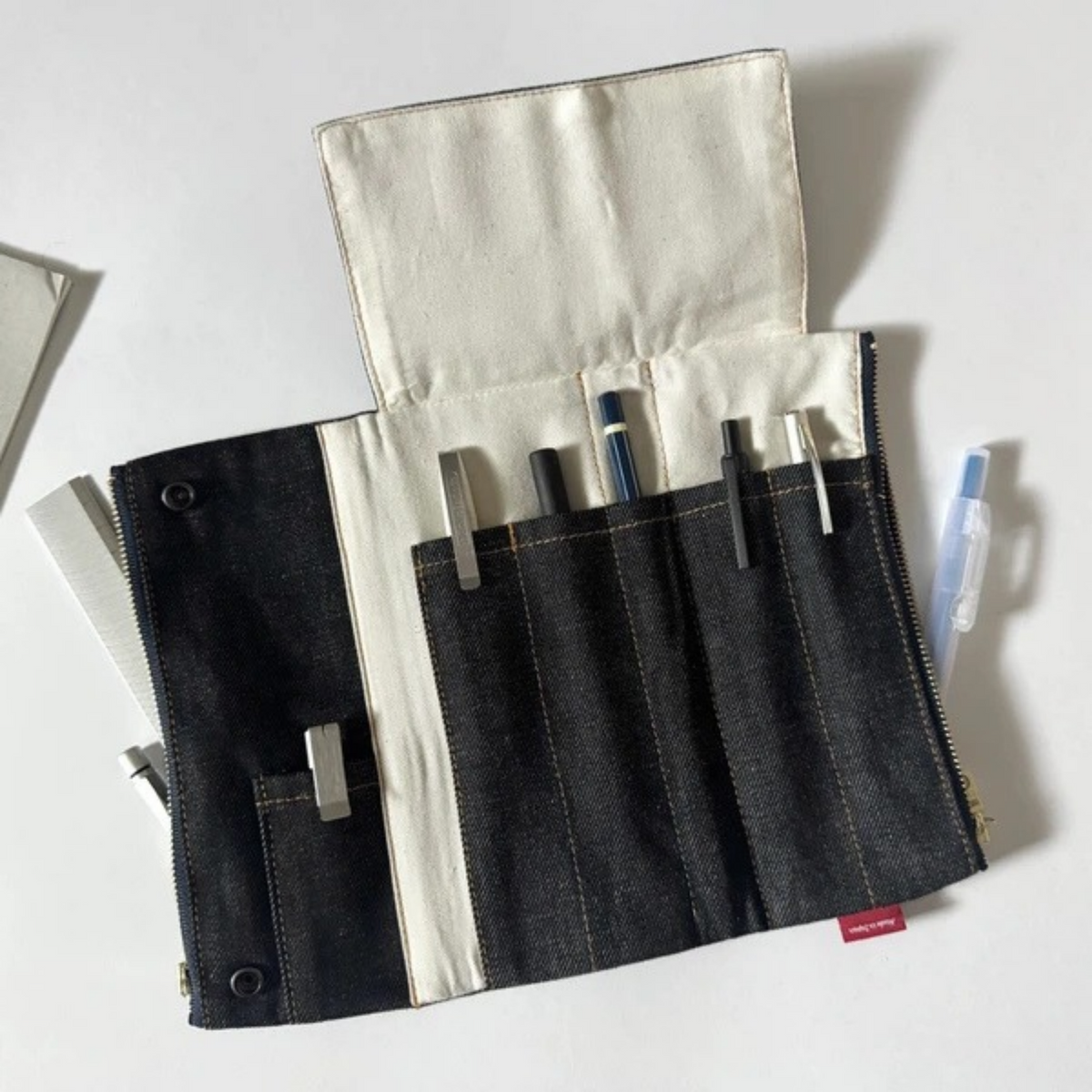 Luddite Denim Bendy Pen Case Essential — Okayama Denim