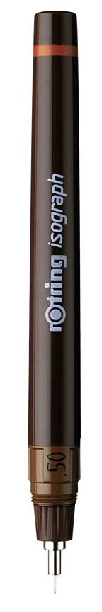 rOtring Isograph technical drawing pen 0.5mm with signature red ring and burgundy barrel