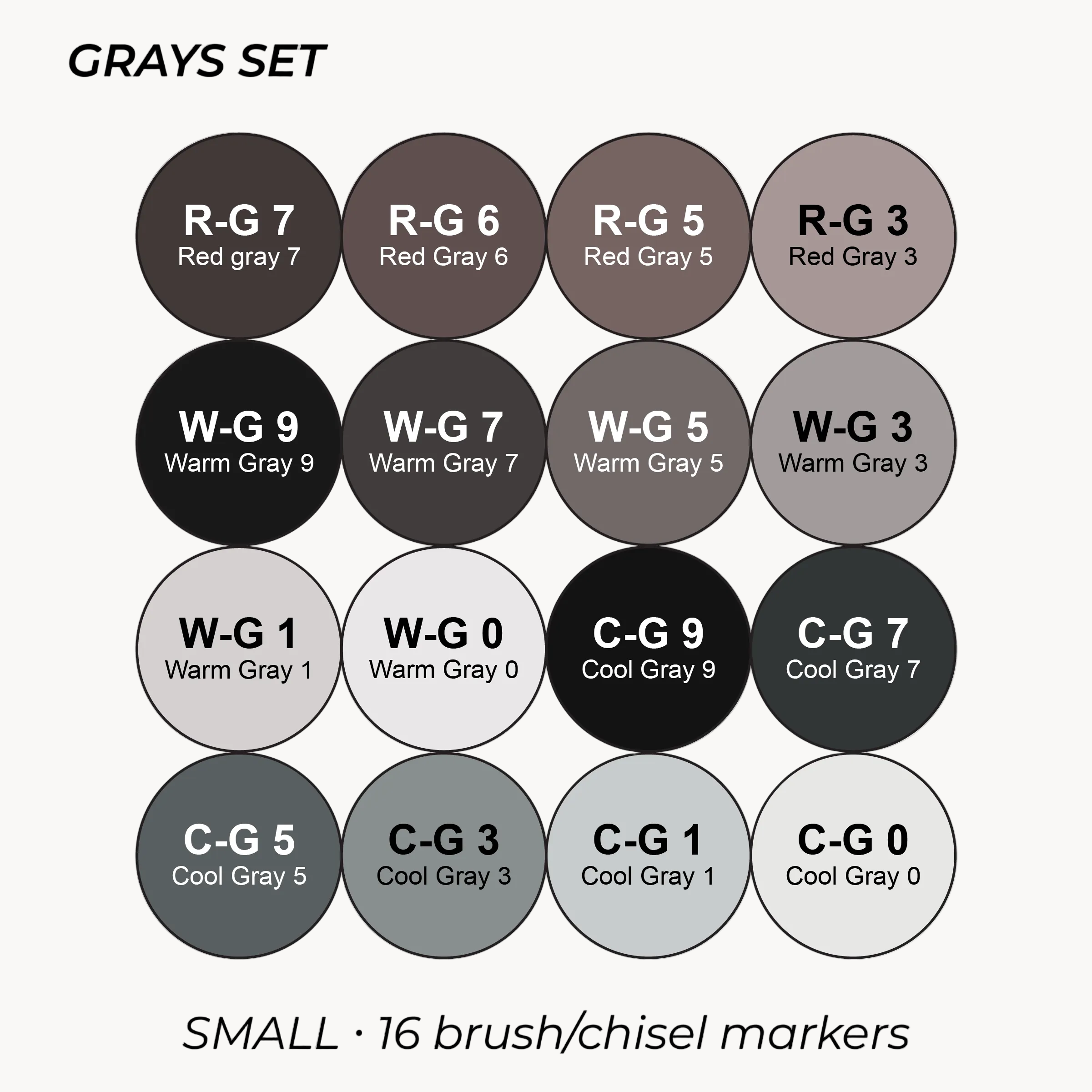 OLO Carry Case – Grays Set – Small (16 brush/chisel)