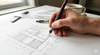 Architect using a rOtring Isograph pen for detailed technical drawing on smooth Bristol board