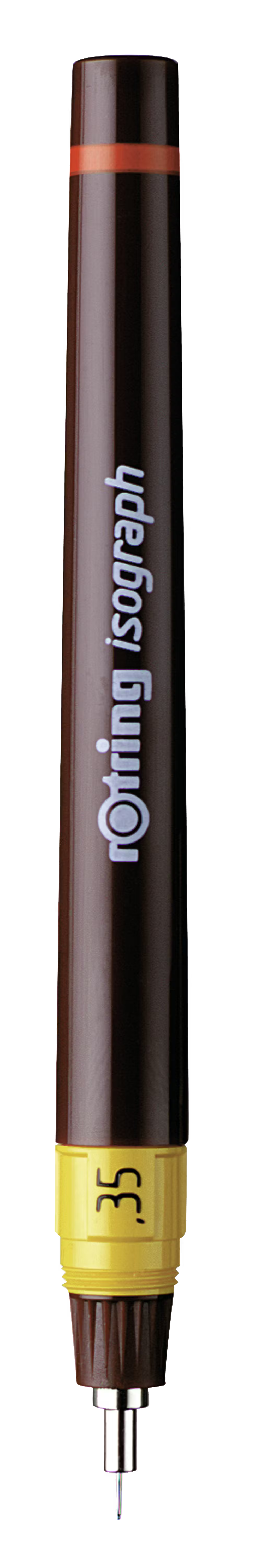 rOtring Isograph technical drawing pen 0.35mm with signature red ring and burgundy barrel