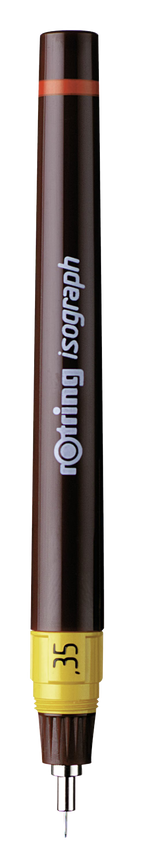 rOtring Isograph technical drawing pen 0.35mm with signature red ring and burgundy barrel