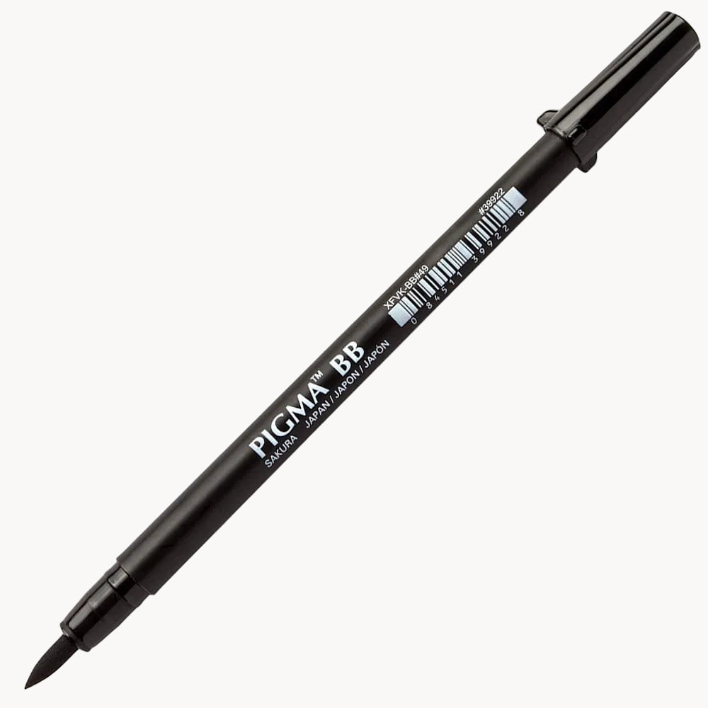 Sakura Pigma Professional Brush Pen Medium MB black barrel with cap posted